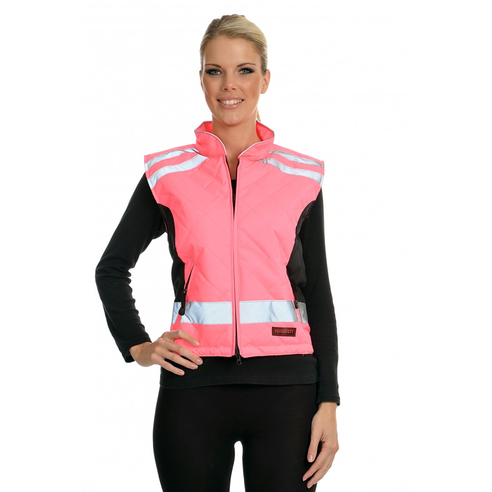 Equisafety Quilted Hi Vis Gilet - Polite, Orange, Yellow and Pink ...