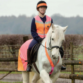 Equisafety Multi Coloured Waistcoat Pink/Orange Large