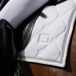 Equestrian Stockholm Timeless White Glimmer Dressage Saddle Pad