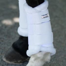 Equestrian Stockholm White Silver Brushing Boots