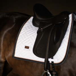 Equestrian Stockholm White Dark Ocean Modern Dressage Saddle Pad